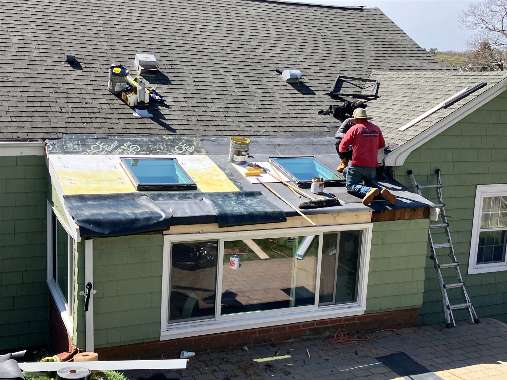 Skylight installation crew